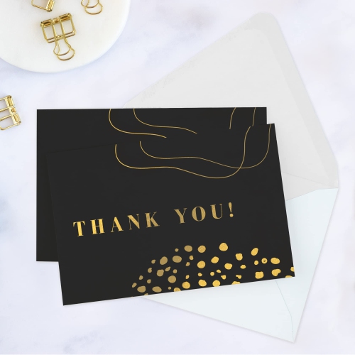 Thank You Cards With Matching Envelopes | 50-count, Gold Foil - Blank Note Cards, Perfect For All Occasion- Rileys