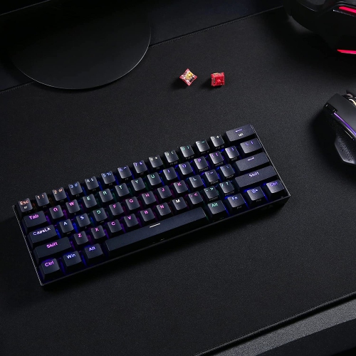 Redragon K530 Pro Draconic 60% Wireless RGB Mechanical Keyboard, Bluetooth/2.4Ghz/Wired 3-Mode 61 Keys Compact Gaming Keyboard w/100% Hot-Swap