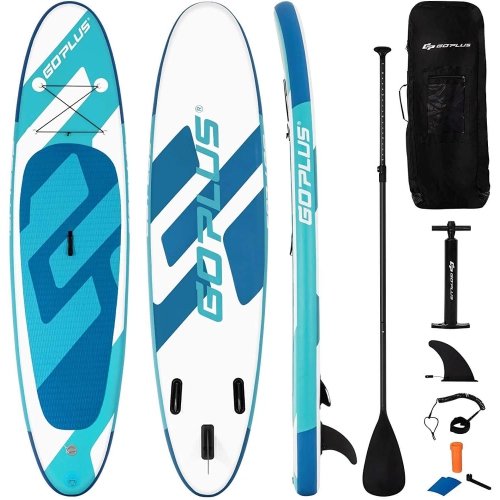 11ft Inflatable Stand Up Paddle Board with Aluminum Paddle-Light Blue