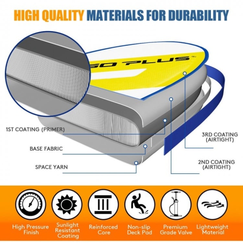 10 Feet Inflatable Stand Up Paddle Board 6 Inch Thick with Accessory Pack