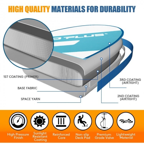 10 Feet Inflatable Stand Up Paddle Board 6 Inch Thick with Accessory Pack