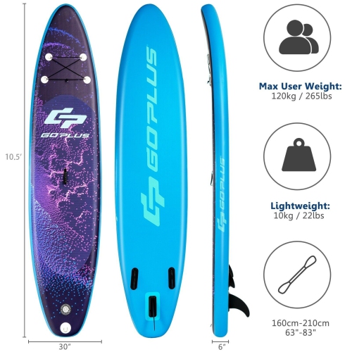 11 Feet Inflatable Stand Up Paddle Board Surfboard with Bag Aluminum Paddle Pump-M