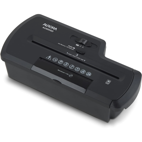 AU800SD – Déchiqueteur à coupe en bandes professionnel CD pour cartes de crédit sans...