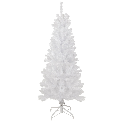 NORTHLIGHT  Slim Georgian Pine Artificial Pencil Christmas Tree - 4.5' - Unlit In White