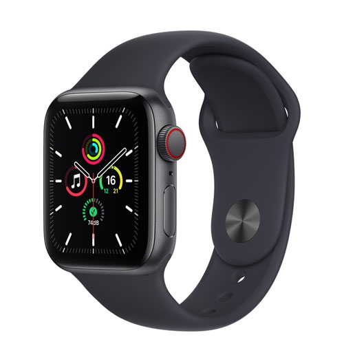 Refurbished Good Apple Watch SE GPS Cellular 40mm Space Grey Aluminum Case with Midnight Sport Band 2021