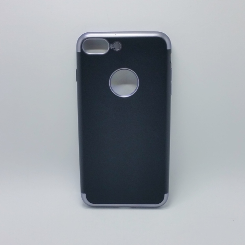 PROMOBILE  Apple Iphone 7 Plus / 8 Plus - Silicone Phone Case With Chrome Edge [Pro-Mobile] In Black