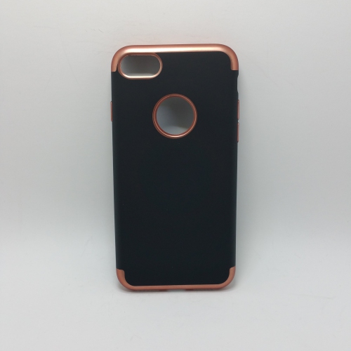 PROMOBILE  Apple Iphone 6 / 6S - Silicone Phone Case With Chrome Edge [Pro-Mobile] In Black