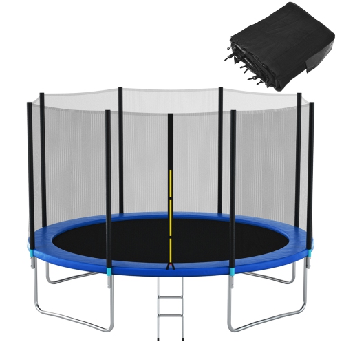 Topbuy 12/14/15/16FT Enclosure Net Trampoline Replacement Safety Net W/ Zipper & Buckle