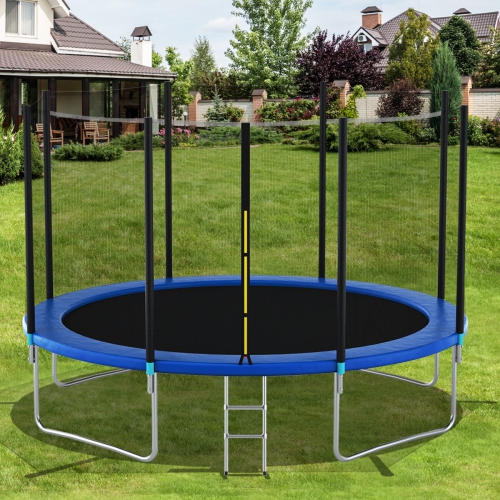 Topbuy 12/14/15/16FT Enclosure Net Trampoline Replacement Safety Net W/ Zipper & Buckle