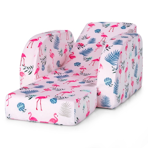 Fauteuil multifonction pour enfant 3-en-1 avec canapé rembourré pour enfant de TopBuy - Rose/Bleu