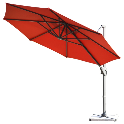 TOPBUY  Patiojoy 11Ft Patio Cantilever Umbrella Hanging Offset Umbrella W/cross Base & Tilt System