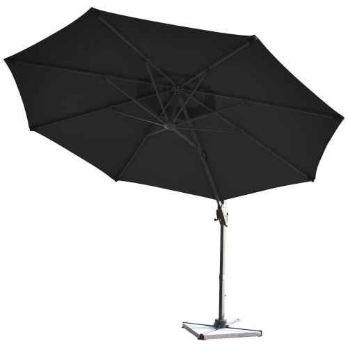 Parasol en porte-à-faux suspendu DE 11 PI de PatioJoy avec base croisée et système d’inclinaison