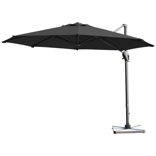 Parasol en porte-à-faux suspendu DE 11 PI de PatioJoy avec base croisée et système d’inclinaison