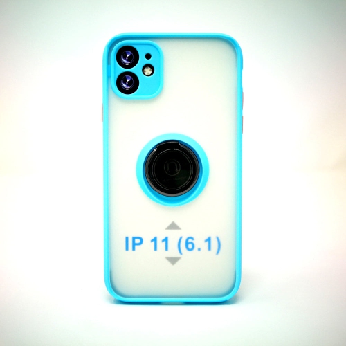 PROMOBILE  Apple Iphone 11 - Frosted Bumper Magnet Enabled Case With Ring Kickstand