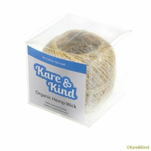 Fil de mèche de chanvre biologique - 100 % chanvre naturel - cire d’abeille de qualité comestible