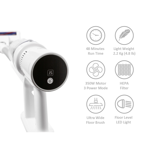 JS T1 Swift – aspirateur-balai sans fil 3-en-1 – le plus léger de sa catégorie – filtration cyclonique puissante de 350 W + filtre HEPA en acier