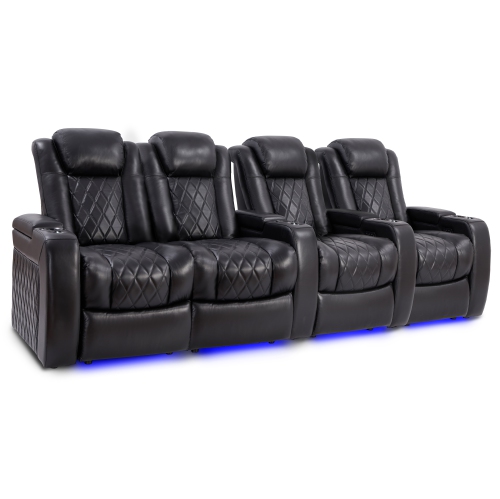 VALENCIA SEATING Tuscany Slim Home Theater Seating | Premium Top Grain Italian Nappa 11000 Leather, Power Reclining, Power Lumbar Support, Power