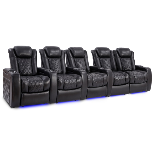 VALENCIA SEATING Tuscany Slim Home Theater Seating | Premium Top Grain Italian Nappa 11000 Leather, Power Reclining, Power Lumbar Support, Power