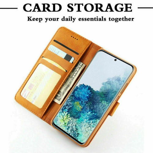 Étui portefeuille en cuir SuprRShield brun pour Galaxy S22 plus de Samsung porte-carte cuir rabat magnétique antichoc pour Galaxy S22+