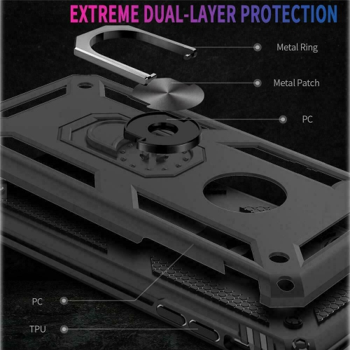 【SupRShield】 Anti-Drop Hybrid Magnetic Hard Armor Case with 360 Rotating Ring Holder Stand Shockproof Cover for Samsung Galaxy S20 FE 5G, Rose Gold