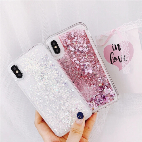 For Apple iPhone XR White Clear Gel Case Heavy Duty Shockproof Liquid Glitter TPU Silicone Back Cover