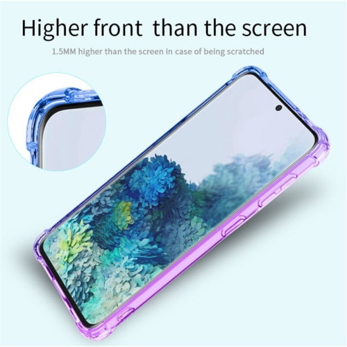 Étui rigide ajusté violet et bleu pour Galaxy S21 de Samsung, coque arrière souple et mince arc-en-ciel pour Samsung S21