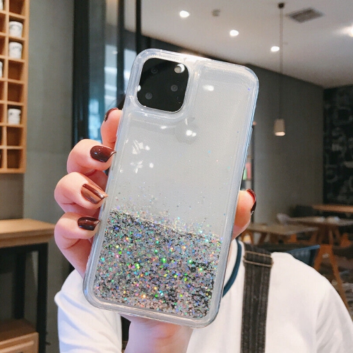 For Apple iPhone 11 White Clear Gel Case Heavy Duty Shockproof Liquid Glitter TPU Silicone Back Cover