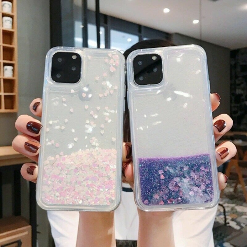 For Apple iPhone 11 White Clear Gel Case Heavy Duty Shockproof Liquid Glitter TPU Silicone Back Cover