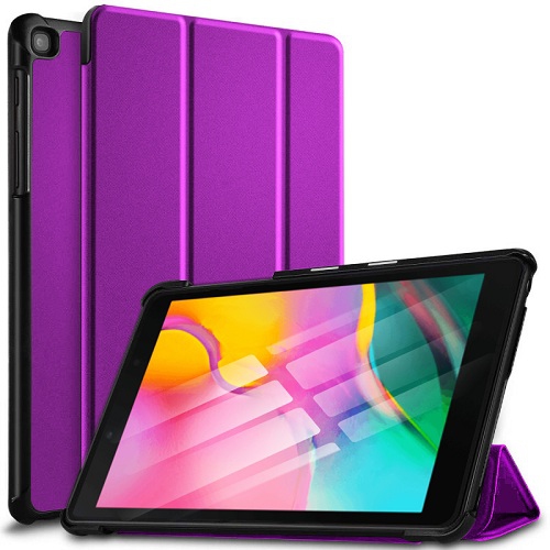 For Samsung Galaxy Tab A 8.0 2019 Case SM-T290/T295 Purple Folio Smart Leather Magnetic Stand Shockproof Cover