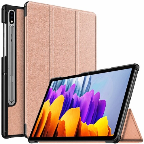 For Samsung Galaxy Tab S7 Case sm-T870/T875/T876 Rose Gold Folio Smart Leather Magnetic Stand Case Cover