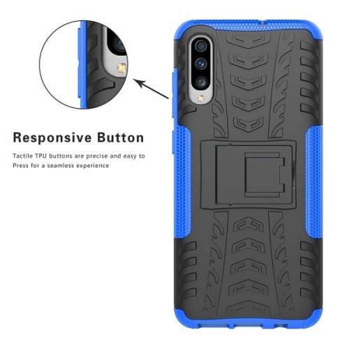 Samsung Galaxy A70 Navy Blue Case, Shockproof Heavy Duty Tough Kickstand Protective Rugged Case Cover