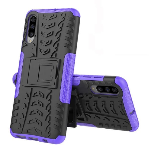 Samsung Galaxy A70 Purple Case, Shockproof Heavy Duty Tough Kickstand Protective Rugged Case Cover