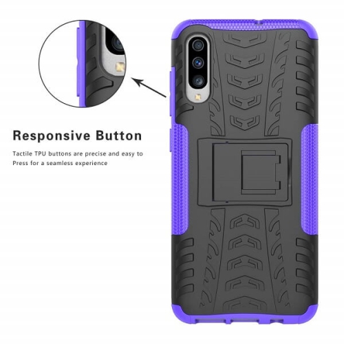 Samsung Galaxy A70 Purple Case, Shockproof Heavy Duty Tough Kickstand Protective Rugged Case Cover