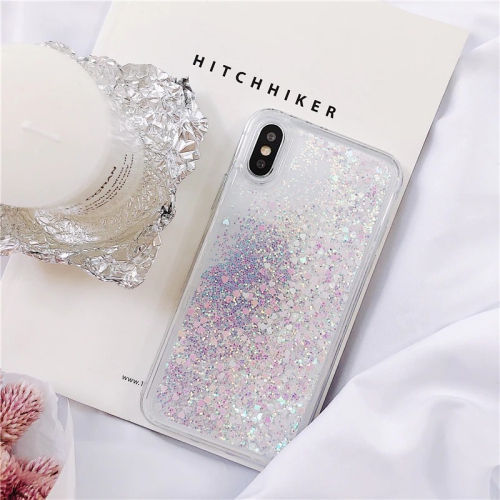For Apple iPhone XS Max White Clear Gel Case Heavy Duty Shockproof Liquid Glitter TPU Silicone Back Cover