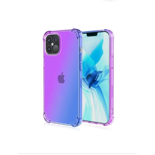 SUPERSHIELD  Apple Iphone 11 Pro Max Purple+Blue Clear Case Shockproof Tough Transparent Anti Knock Heavy Duty Cover