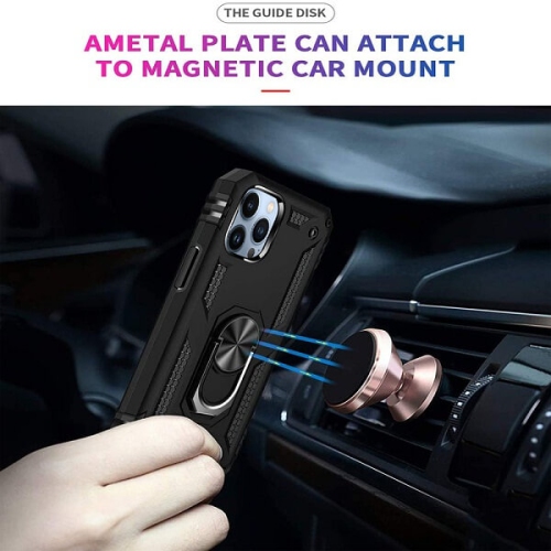 Supershield Shockproof 360 Magnetic Protective Case With Ring Holder For Apple iPhone 13 Pro - Red