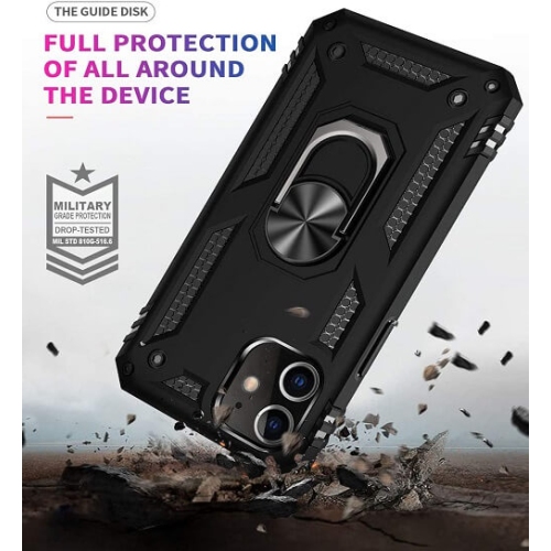 Supershield Shockproof 360 Magnetic Protective Case With Ring Holder For Apple iPhone 13 Pro - Red