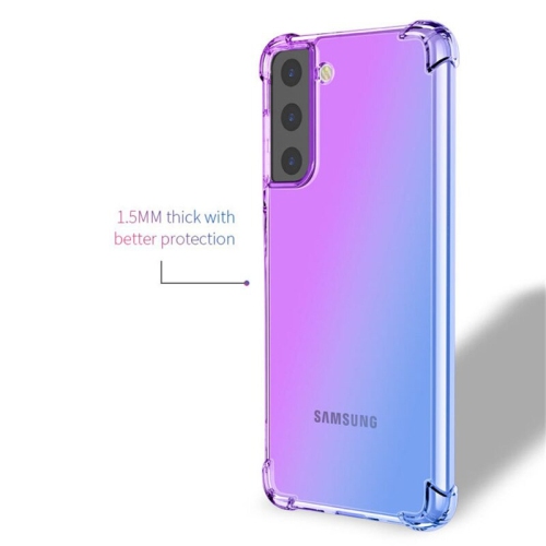 Samsung Galaxy S22 Case Pink+Green Clear Heavy Duty Soft Slim Rainbow For Phone Back Cover