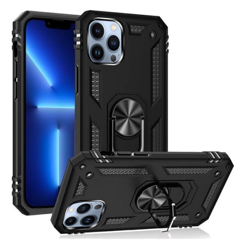 Supershield Shockproof 360 Magnetic Protective Case With Ring Holder For Apple iPhone 13 Pro - Black