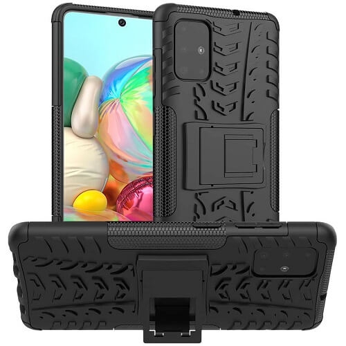 SUPERSHIELD  Samsung Galaxy A71 Case, Shockproof Heavy Duty Tough Kickstand Protective Rugged Case Cover In Black