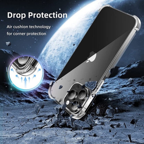 Apple iPhone 13 Pro Max Crystal Clear Case Shockproof Tough Gel Transparent Air Cushion Heavy Duty Phone Back Cover