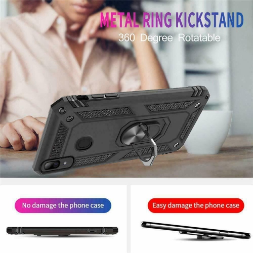 Étui Ring pour Galaxy S10e de Samsung support à anneau magnétique en métal pivotant sur 360 degrés de qualité militaire noir béquille pour voiture