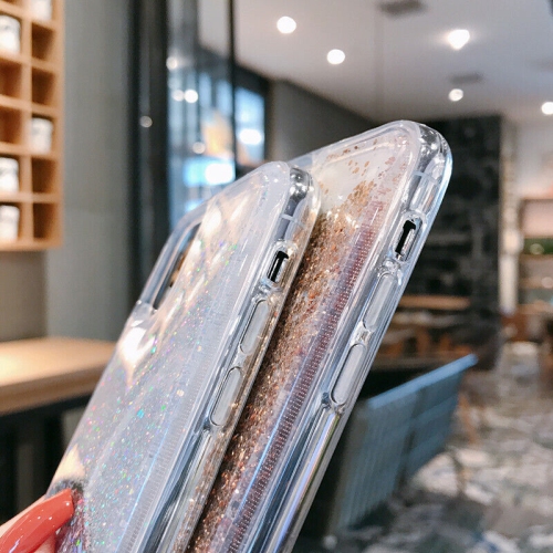 For Apple iPhone 11 Pro Purple Clear Gel Case Heavy Duty Shockproof Liquid Glitter TPU Silicone Back Cover
