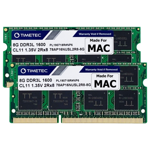 Timetec 16GB KIT(2x8GB) Compatible for Apple DDR3L 1600MHz for Mac Book Pro, iMac, Mac Mini MAC RAM
