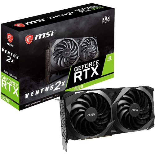 MSI GeForce RTX 3070 Ventus 2X 8G OC LHR GDDR6 1755 MHz 14 Gbps 256-bit 3xDP1.4 HDMI PCIE4.0