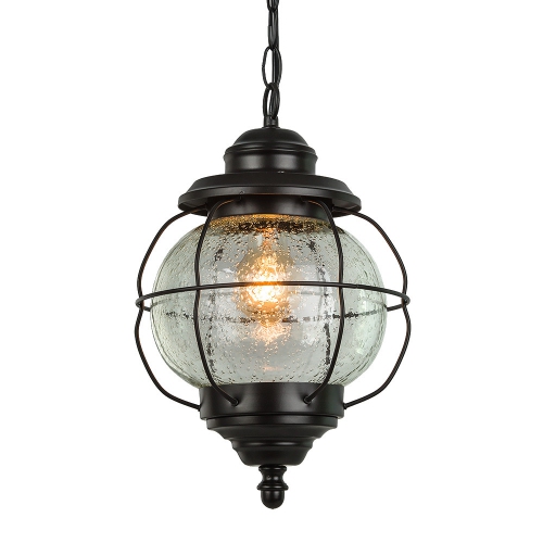 Modern 1-Light Single Orb Outdoor Pendant