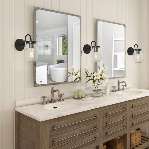Modern 1-Light Mason Jar Vanity Light Single Wall Sconce