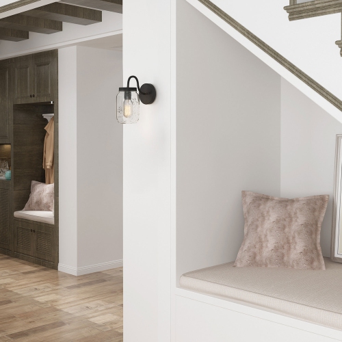 Modern 1-Light Mason Jar Vanity Light Single Wall Sconce