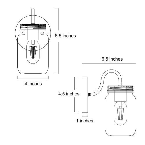 Modern 1-Light Mason Jar Vanity Light Single Wall Sconce