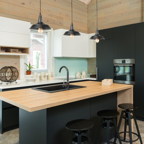 Modern 1-Light Single Bell Pendant with Distressed Black Finish